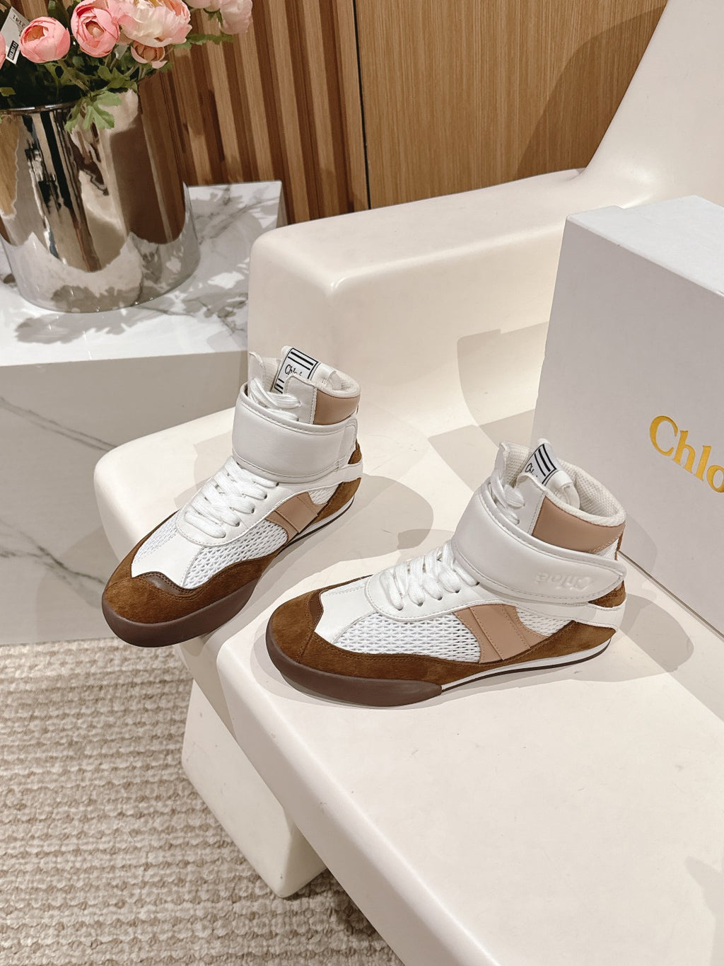 Natural Brown Kick High-Top Sneaker