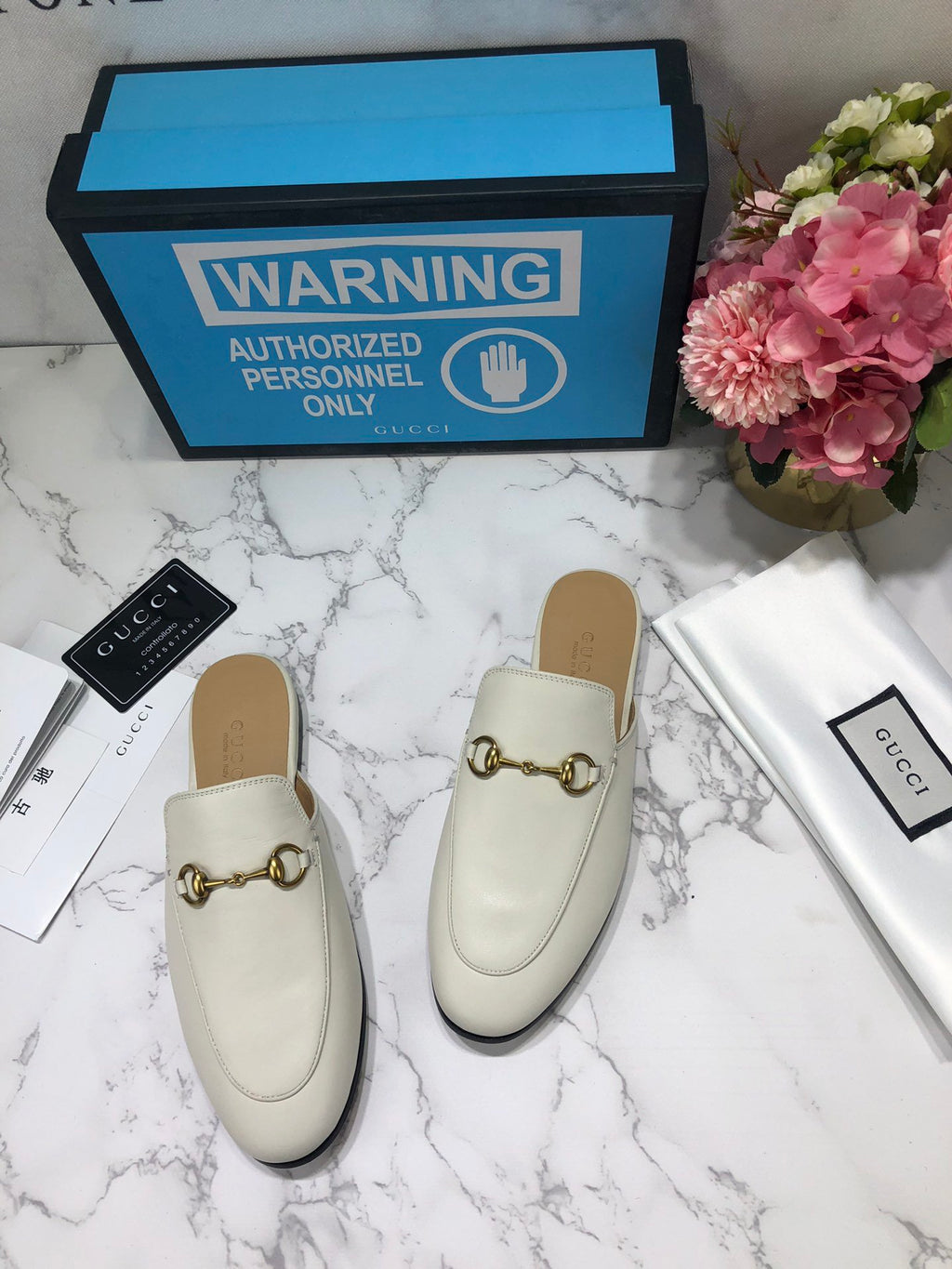 White GP leather slippers