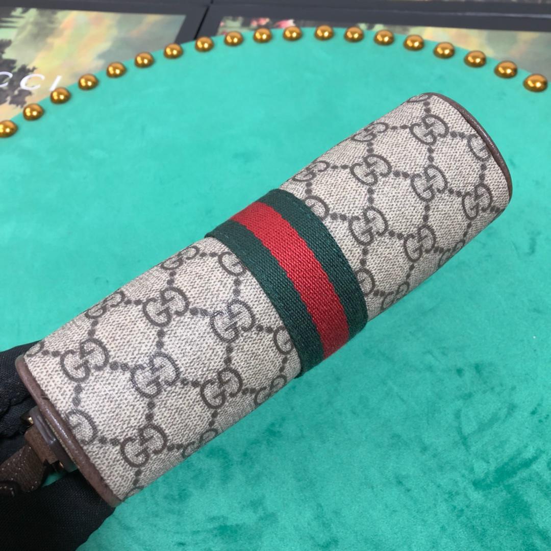 Beige & dark-brown GO small printed coated-canvas camera bag