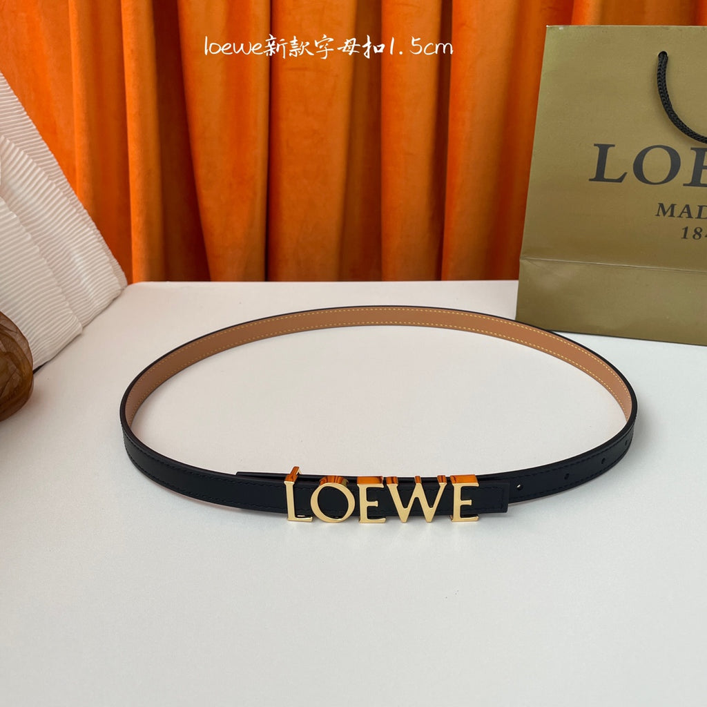 Black/Gold Belt In Smooth Leather