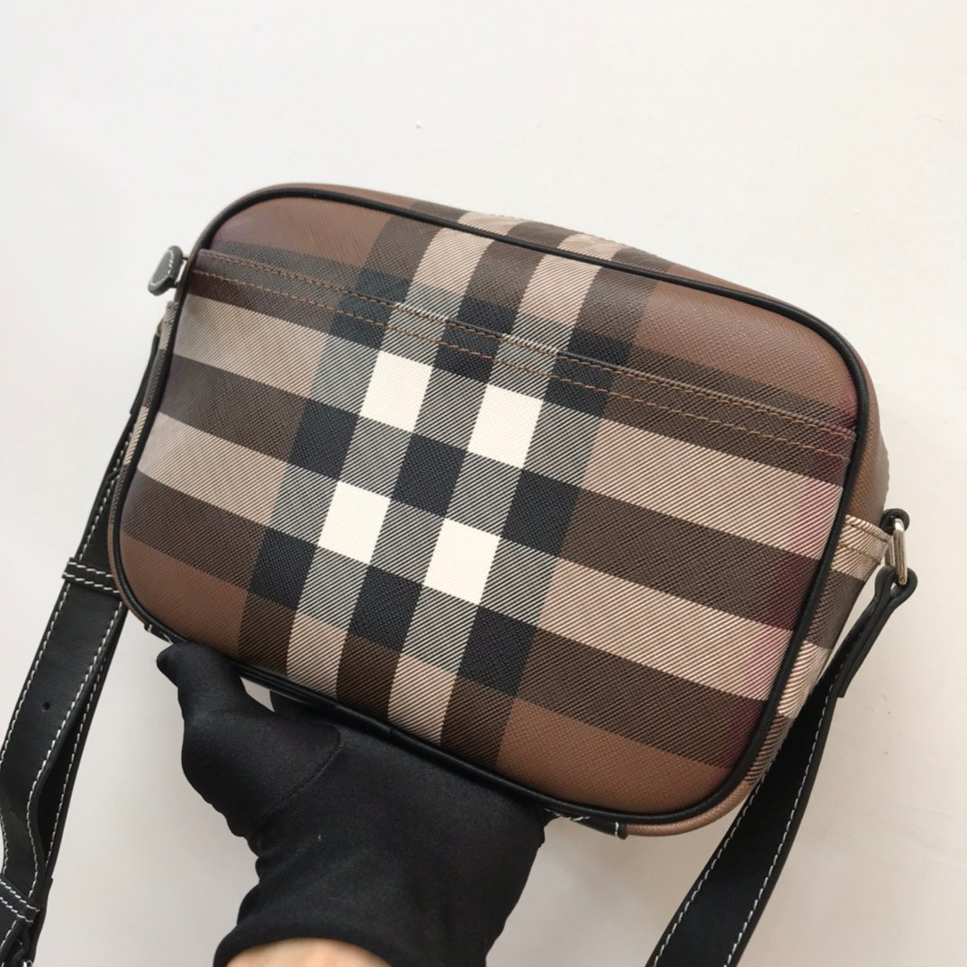 Dark Brown Exaggerated Check BP Bag