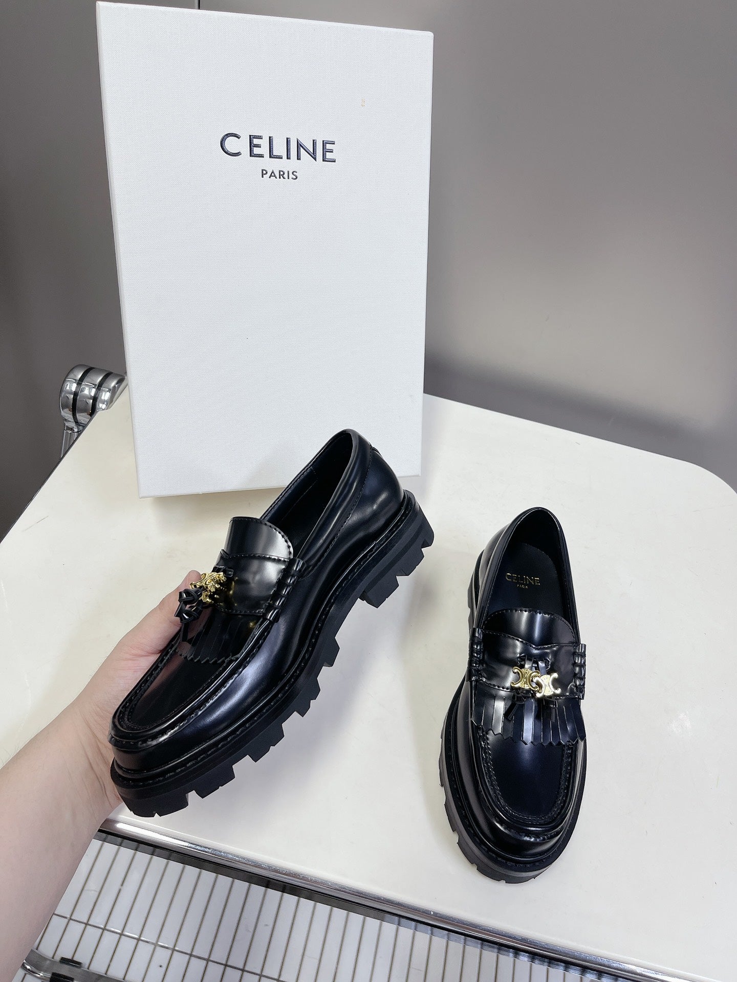 Black CM Loafer With Tassels