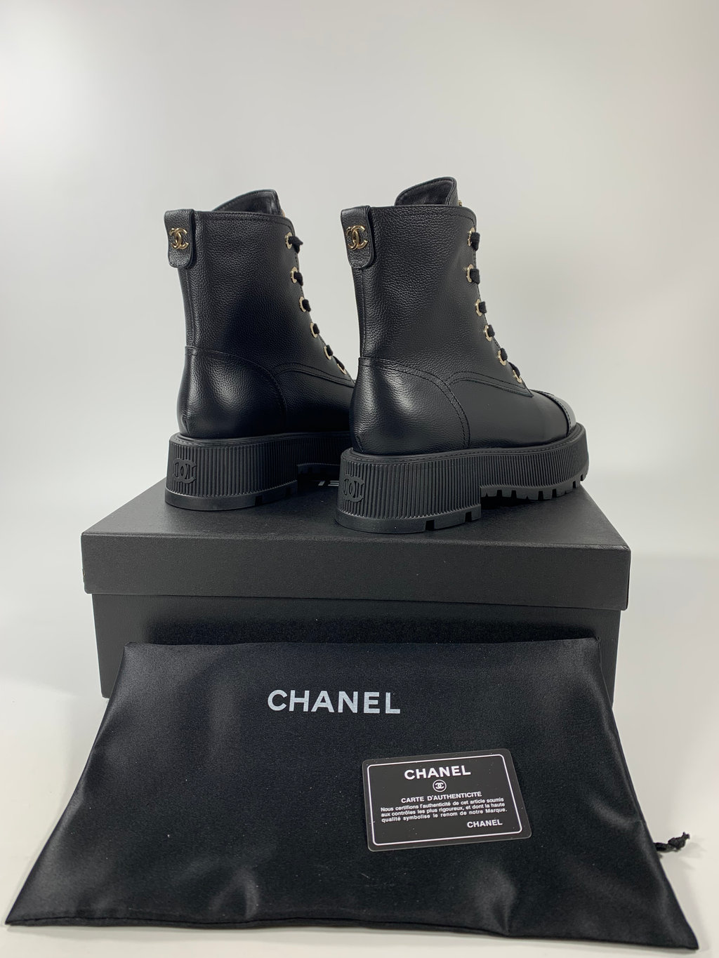 Black C Leather Ankle Boots