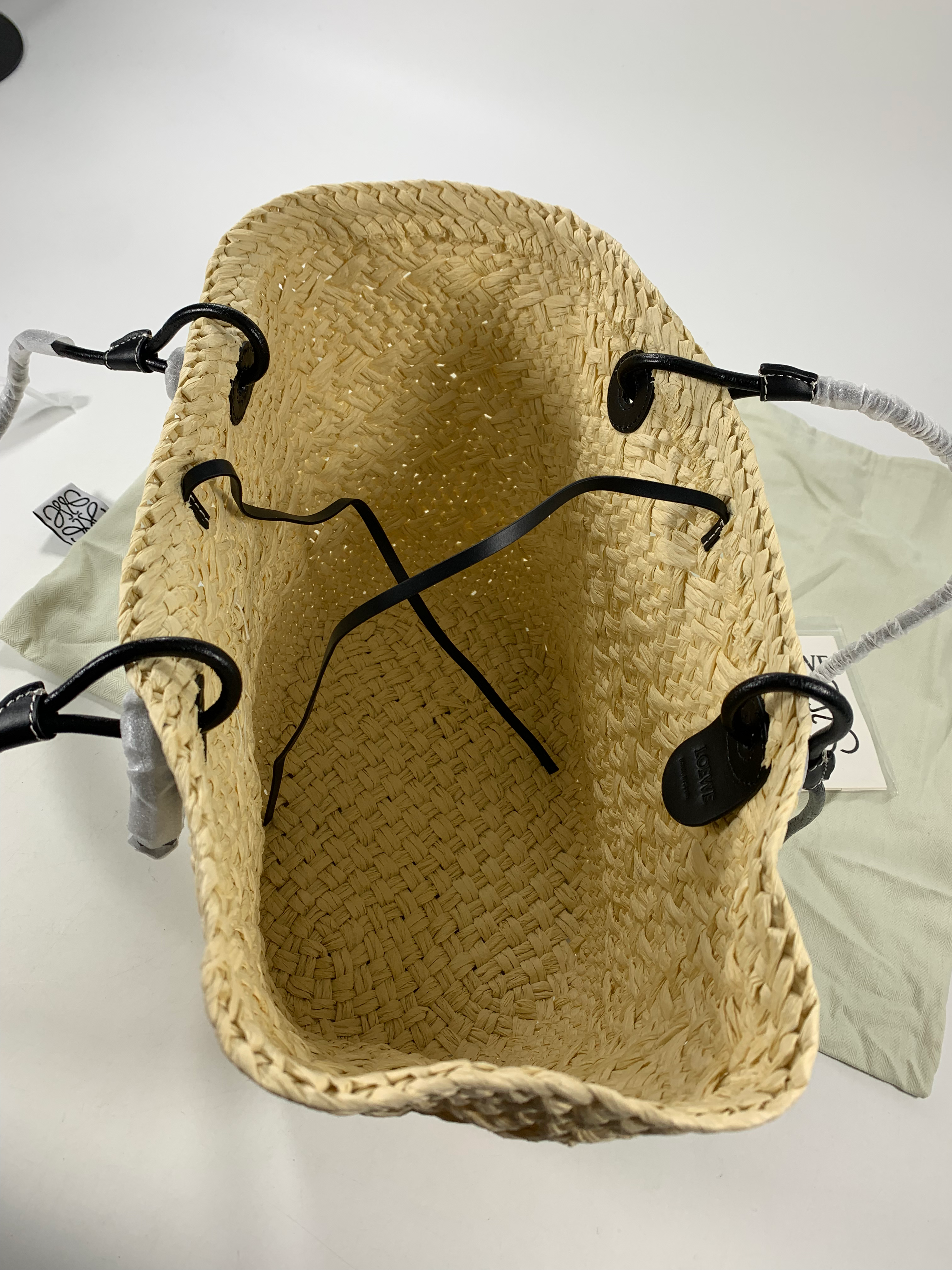 Natural/Black Medium Anagram Basket Bag