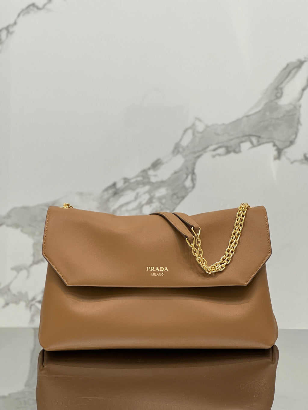 Caramel Large Leather Shoulder Bag