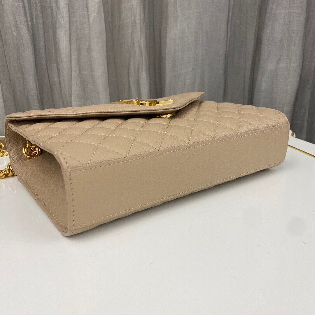 Dark Toffee Envelope Medium Quilted Textured-Leather