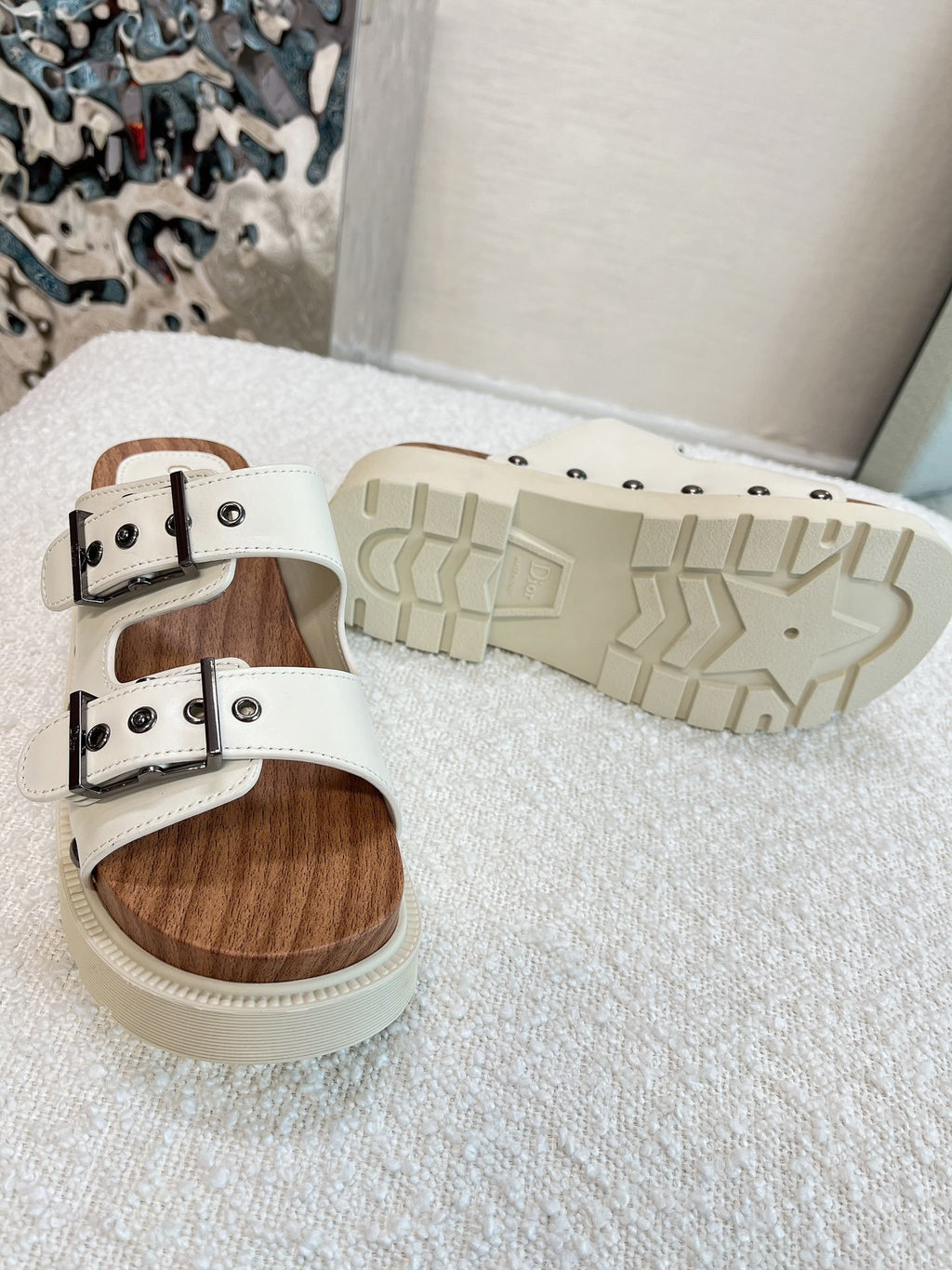 White DQ strap sandal