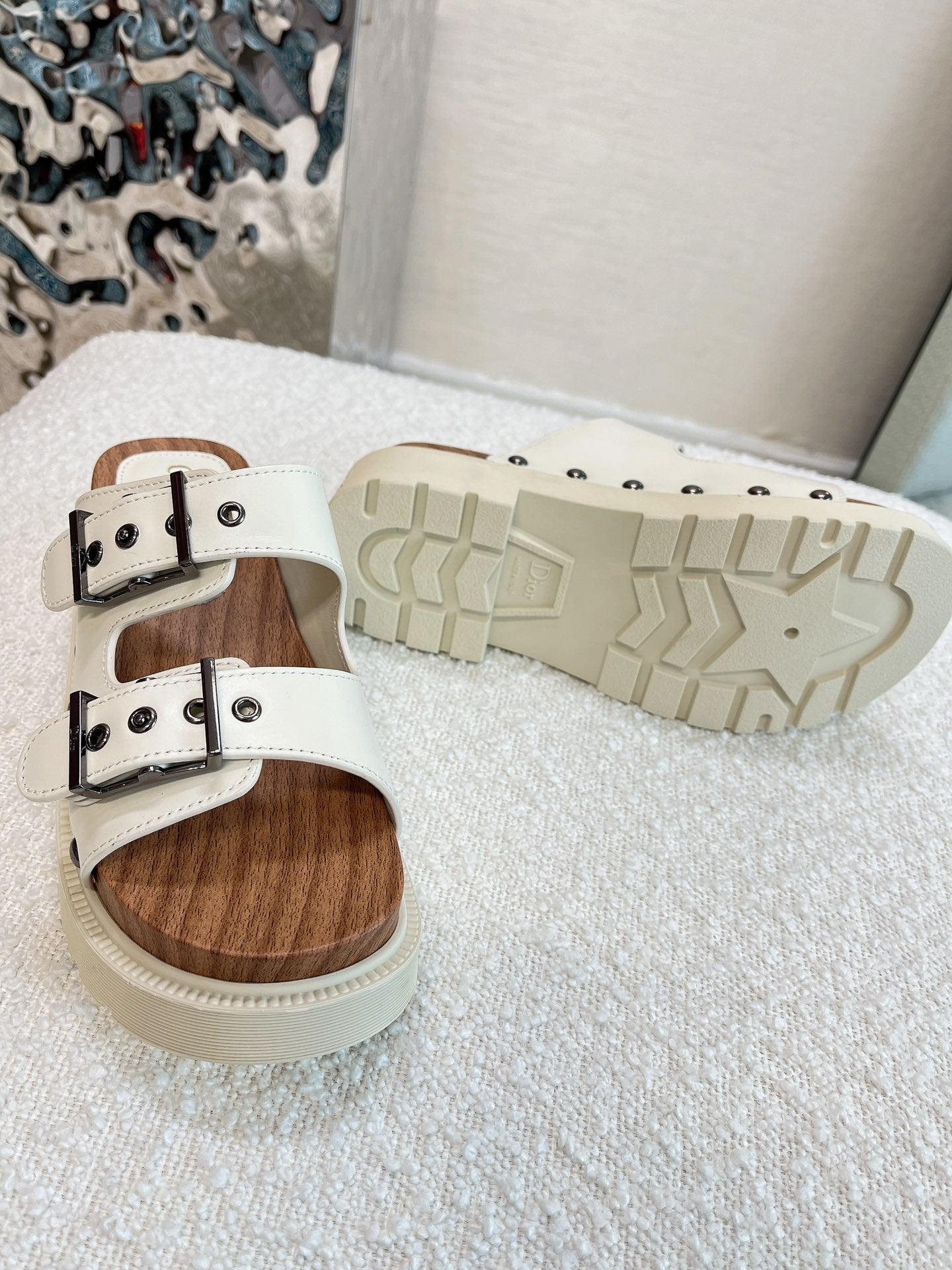 White DQ strap sandal