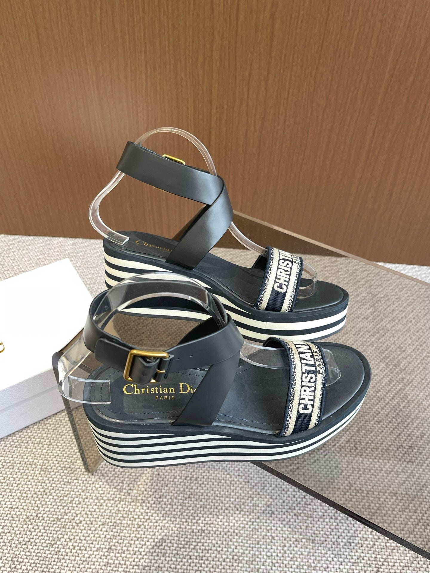 Deep Blue Wedge Sandal