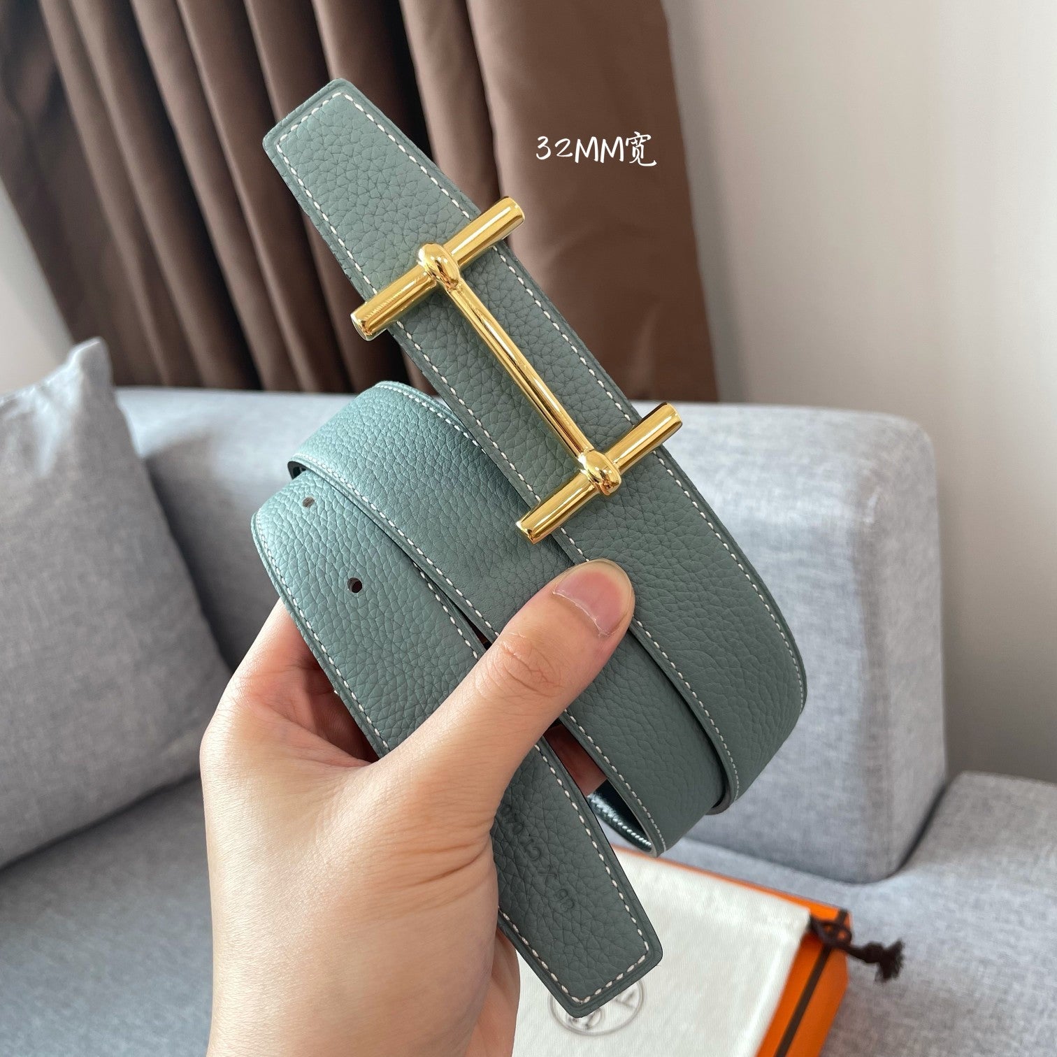 Graphite & Ciel HD belt buckle & Reversible leather strap