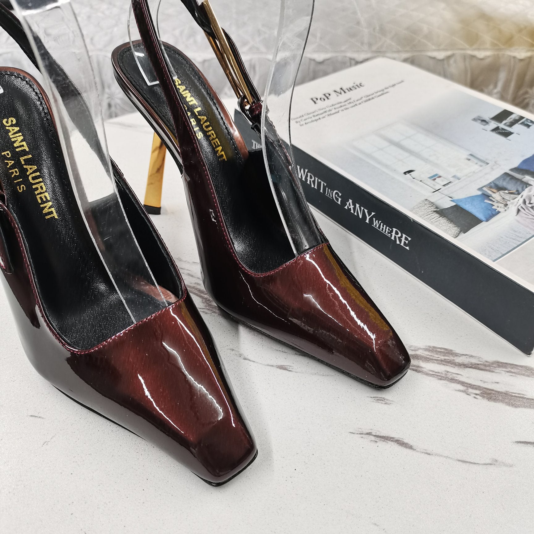 Marron Glace Lee Slingback Pumps