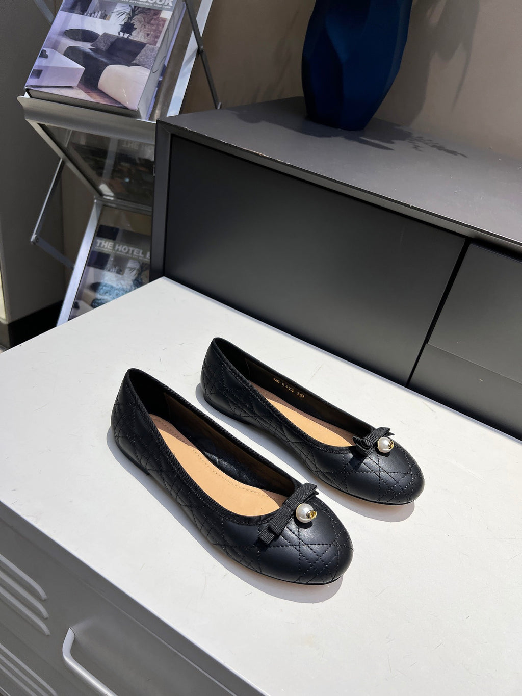 Black Quilted Ballet Flat