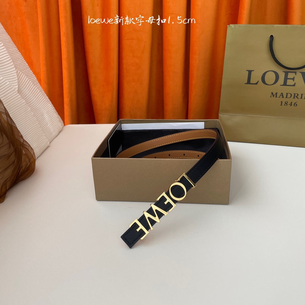 Black/Gold Belt In Smooth Leather