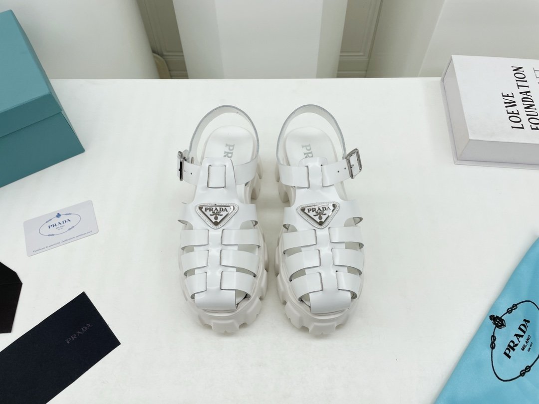 White PF rubber sandals