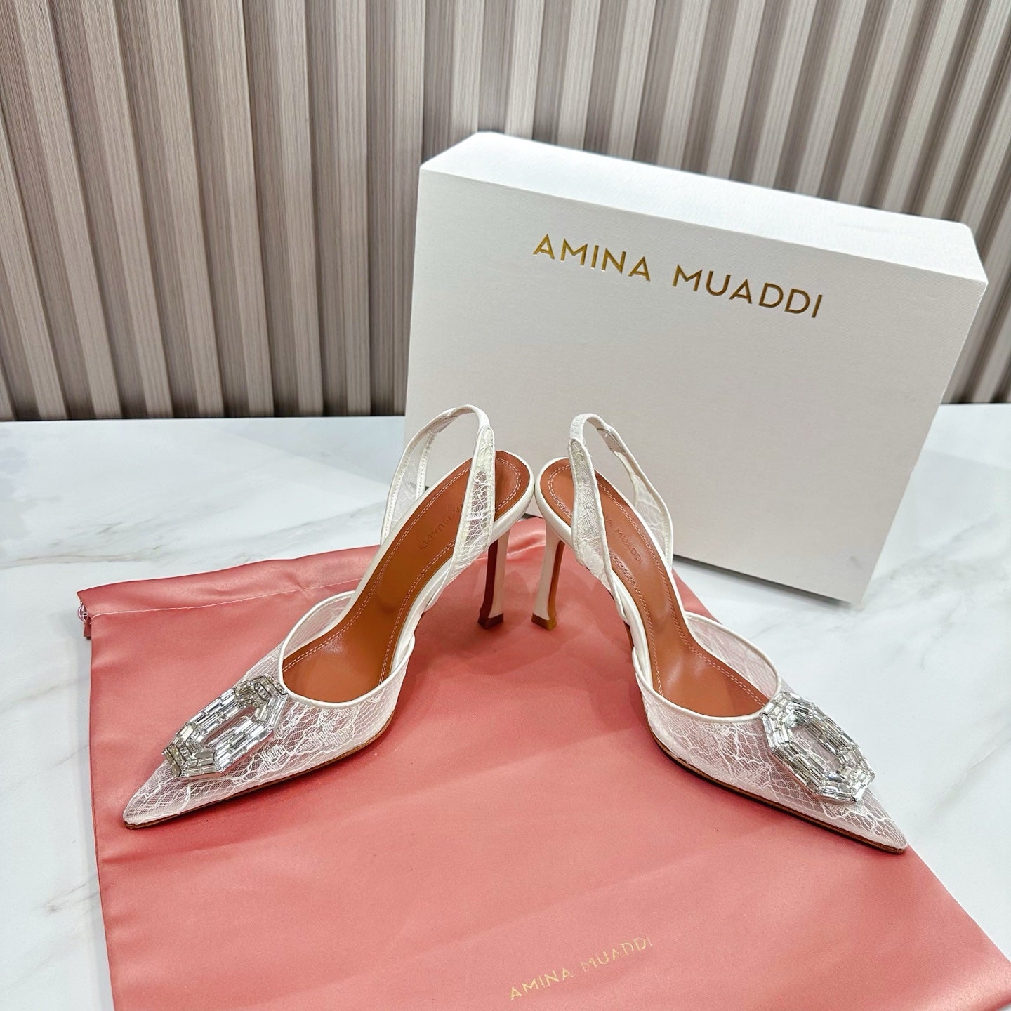 Ivory Camelia 90 Lace Slingback Pumps