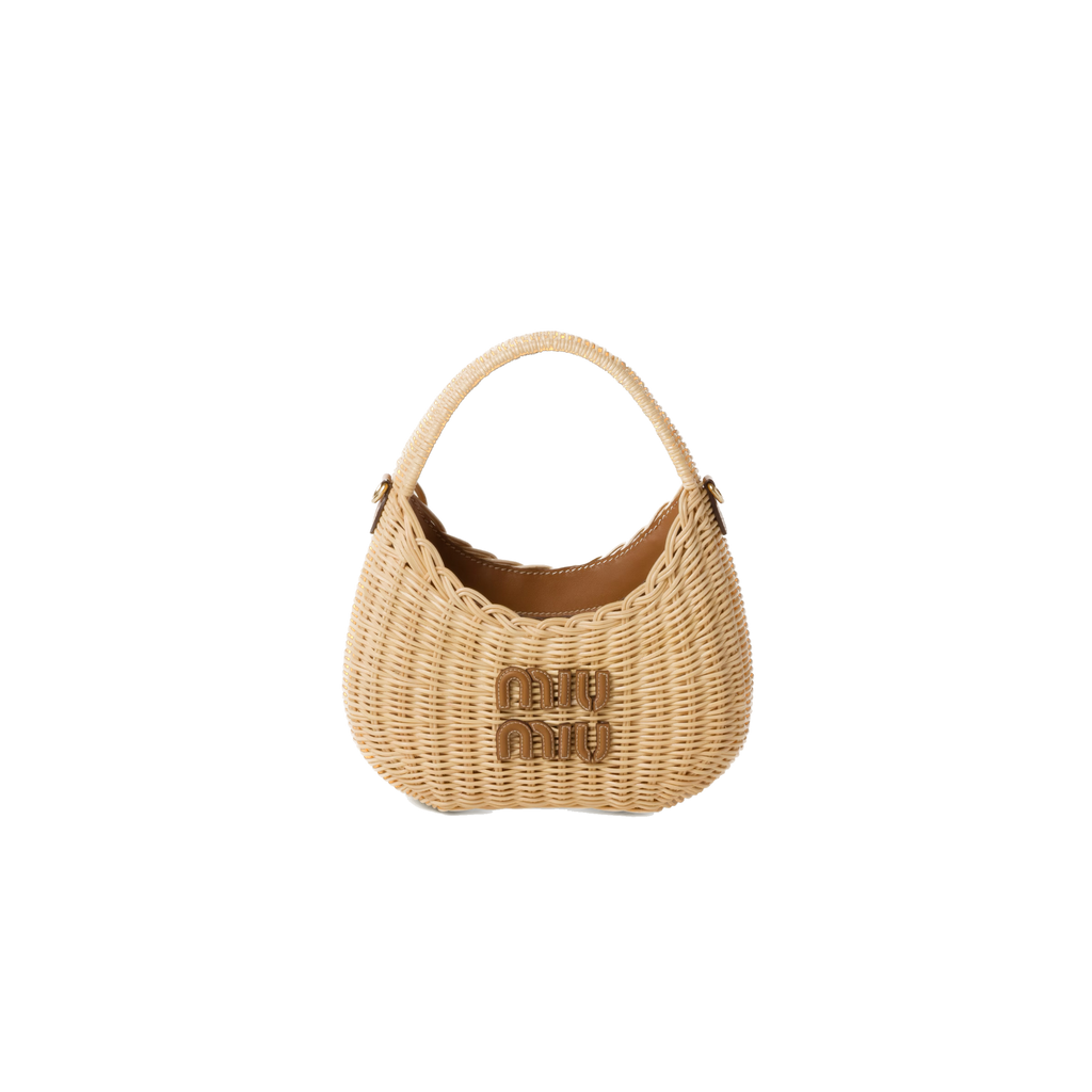 Tan/Caramel Wander Wicker Hobo Bag