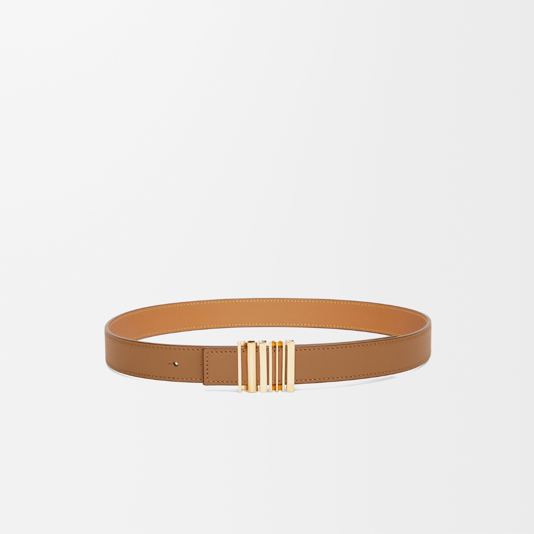 Oak/Gold Graphic Belt