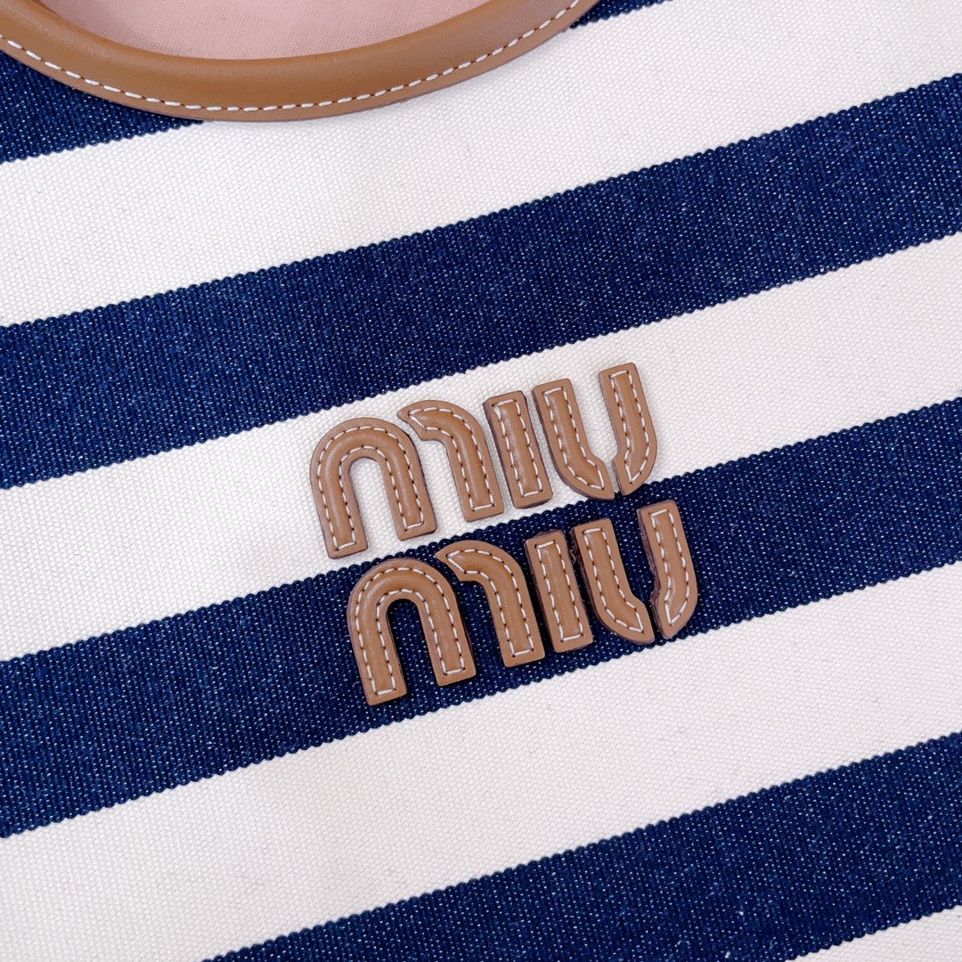 Blue/Beige IVY Canvas & Leather Bag