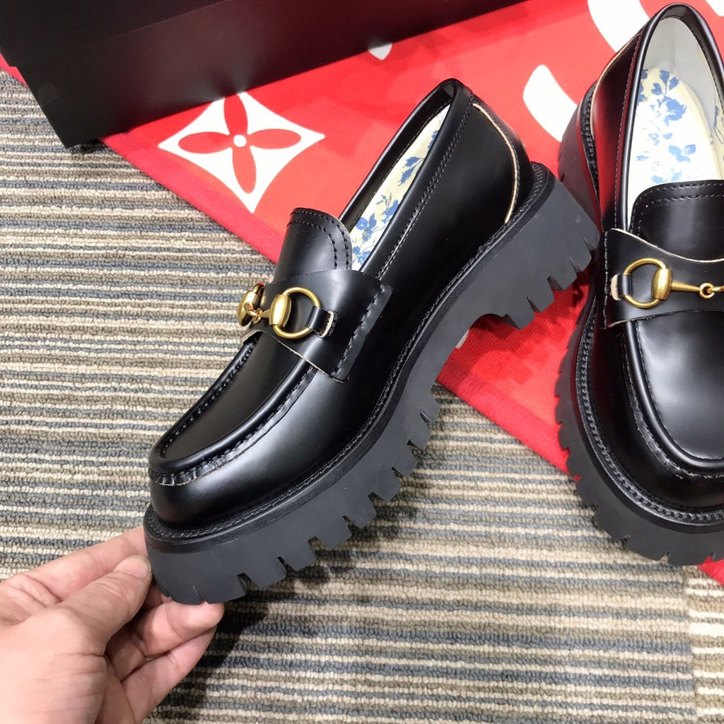 Black Lug sole loafer