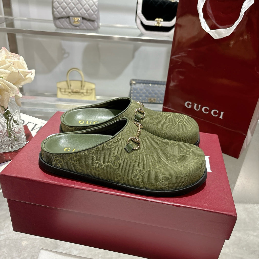 Dark Green Mule With Horsebit