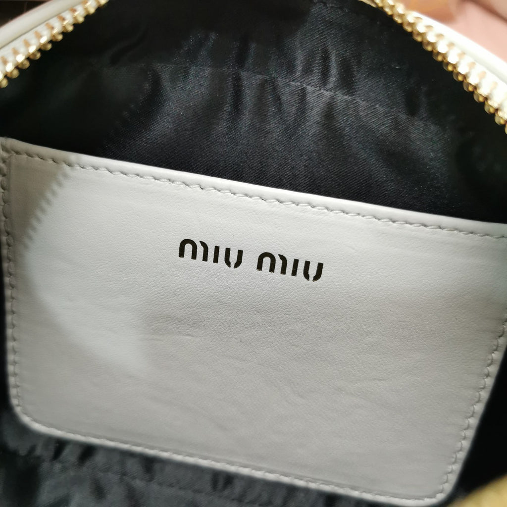 White AM Leather Mini-Bag