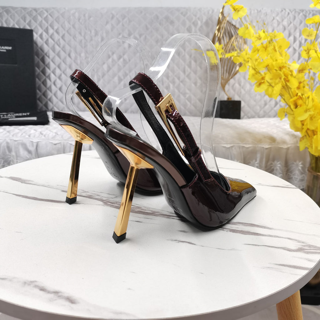 Marron Glace Lee Slingback Pumps