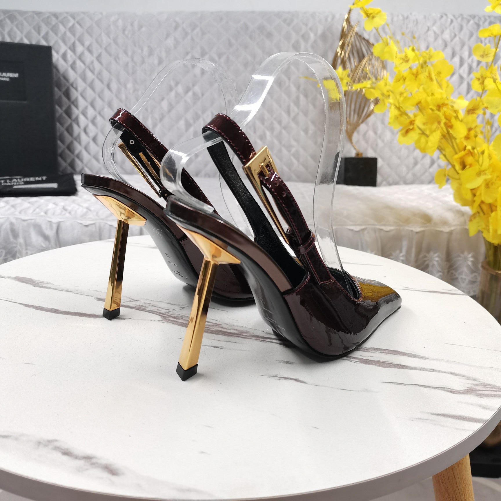 Marron Glace Lee Slingback Pumps