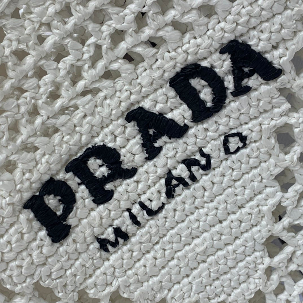 White raffia tote bag