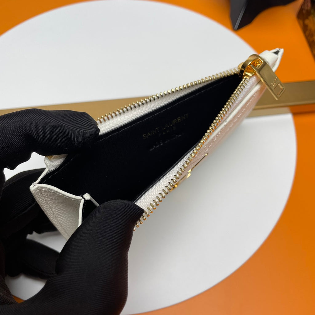 Cream YS Zippered Card Case