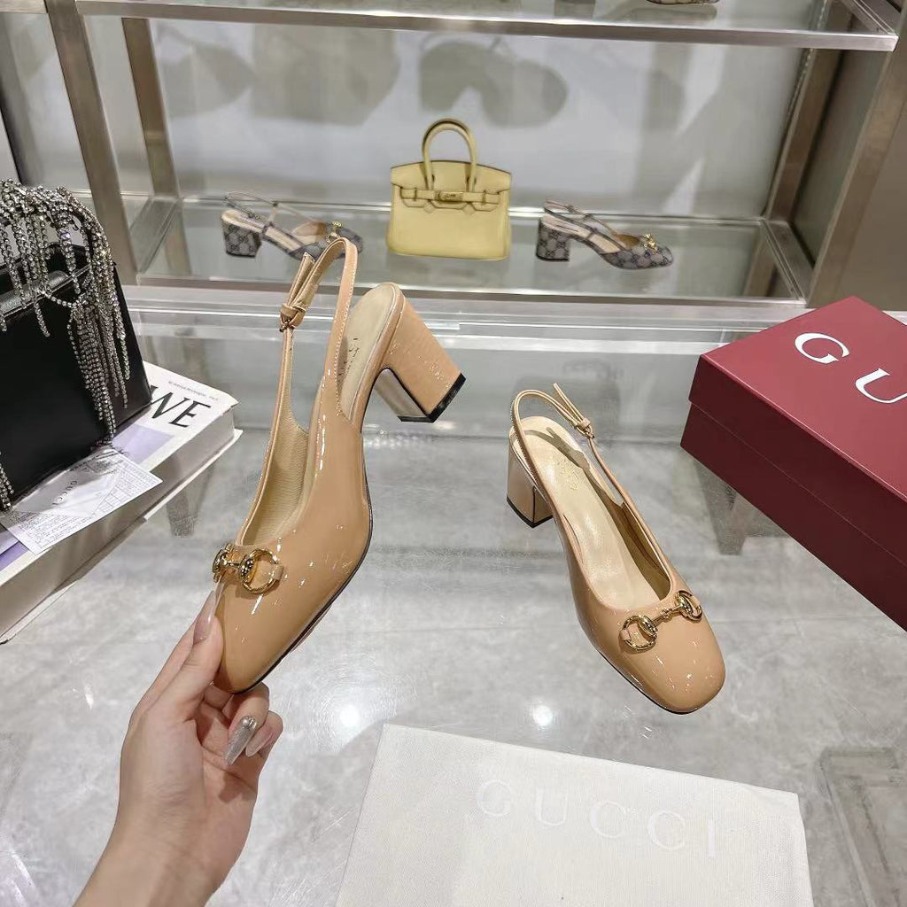 Rose Beige Horsebit Slingback