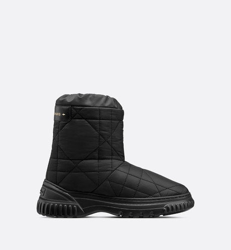 Black DF quilted nylon ankle boot