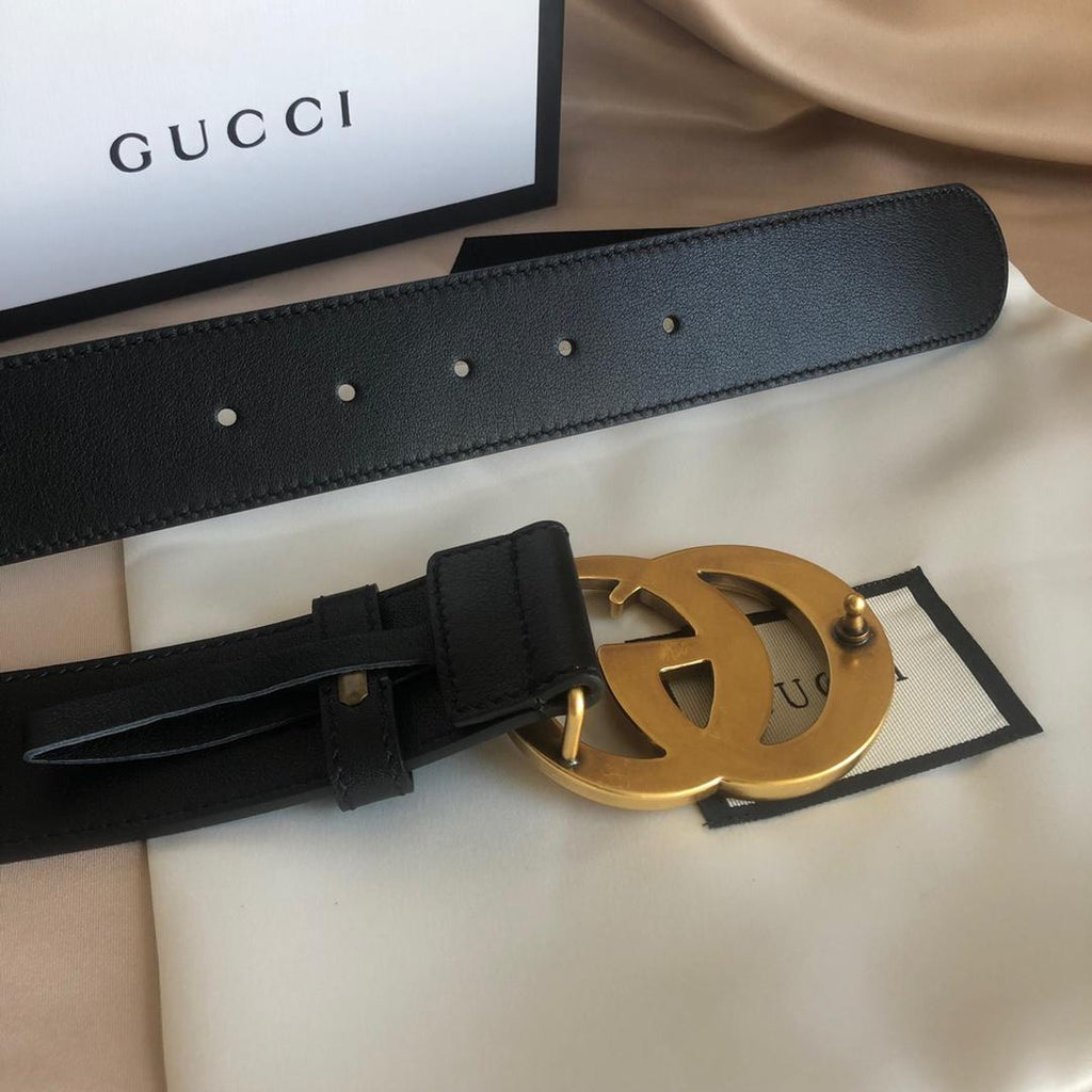 Black G leather belt 40 mm