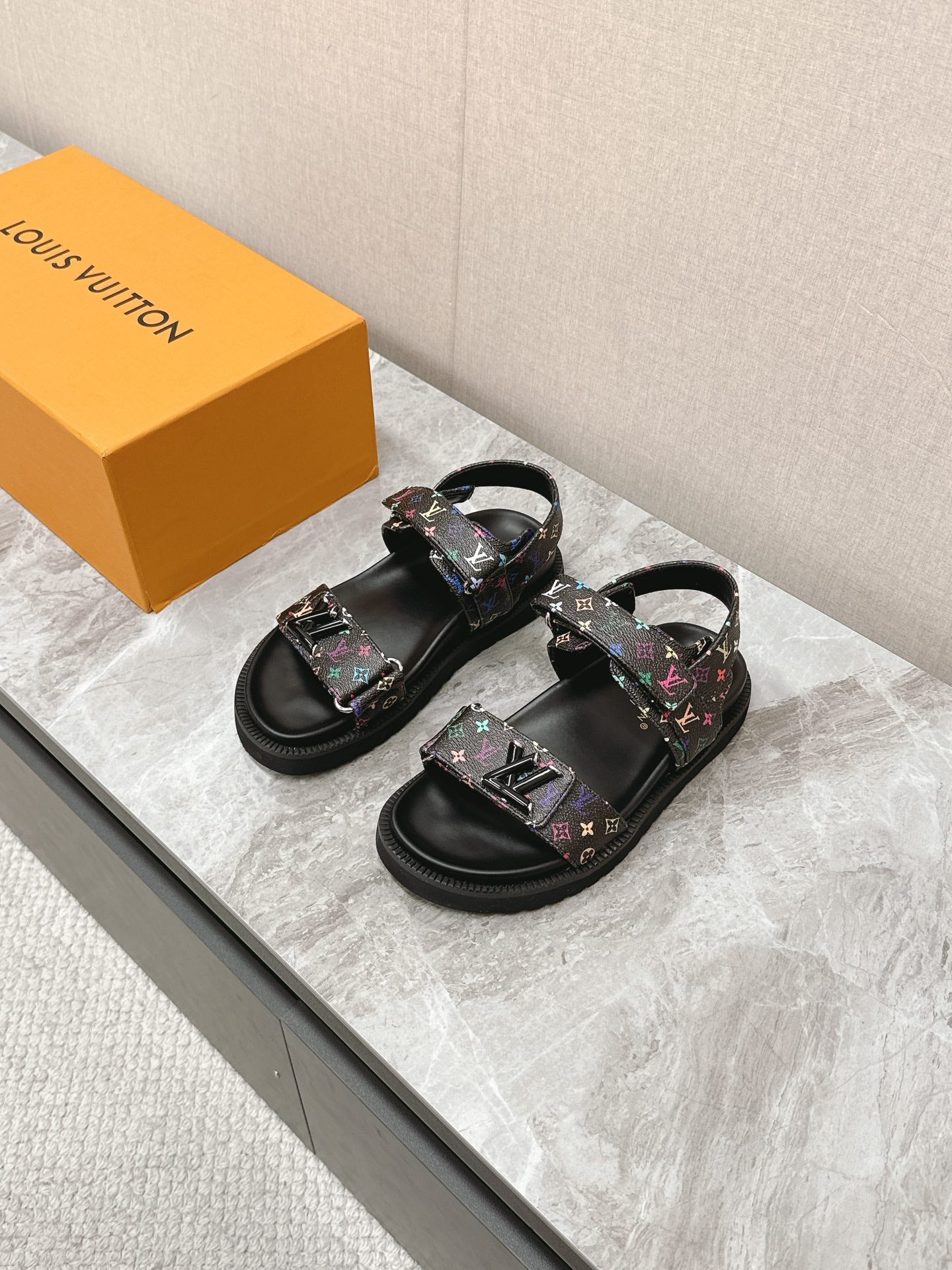 Black Sunset Flat Comfort Sandal
