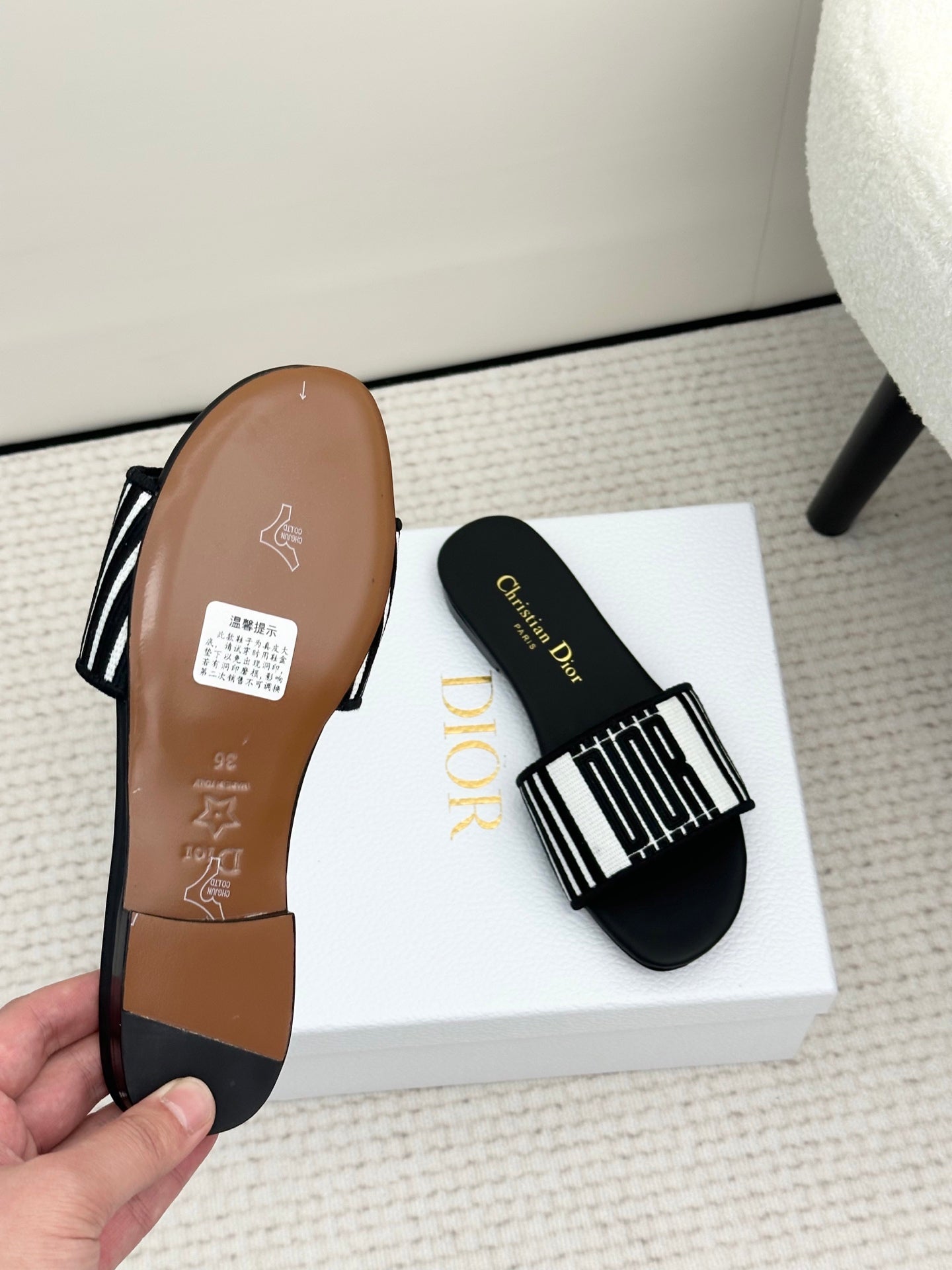 Black & White Cotton Dway Slide