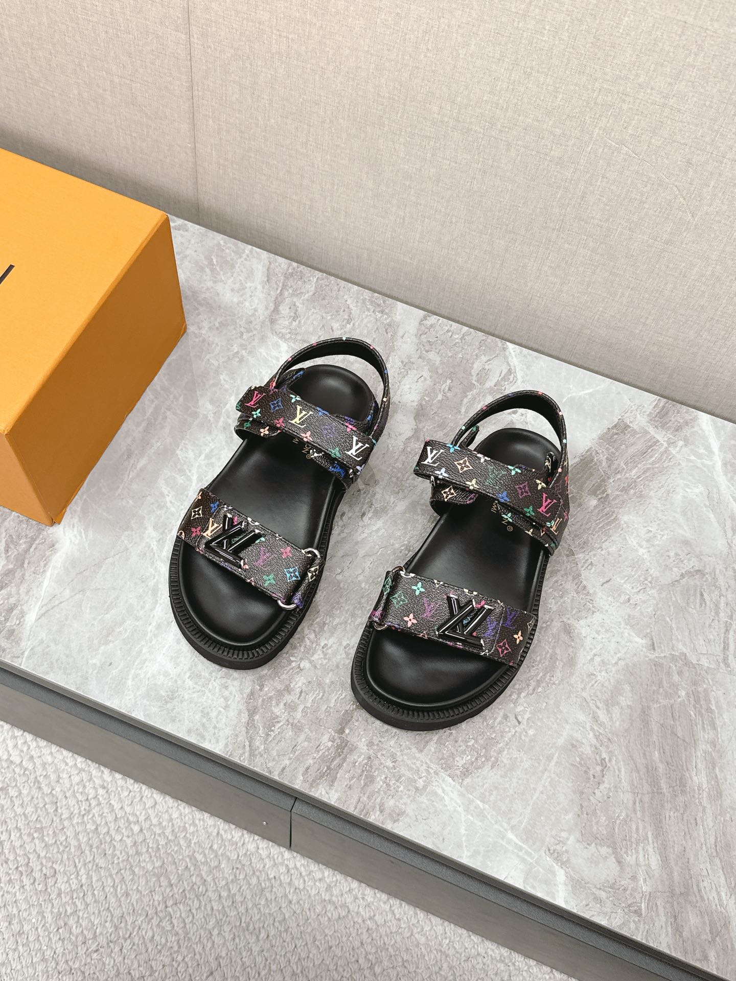 Black Sunset Flat Comfort Sandal
