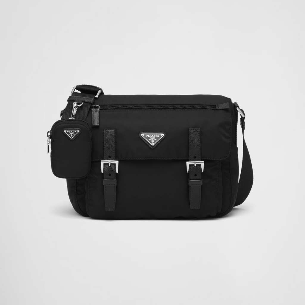 Black Re-Nylon Shoulder Bag