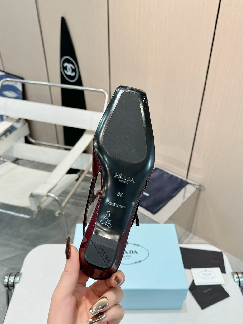 Black Patent Leather Slingback Ballerinas