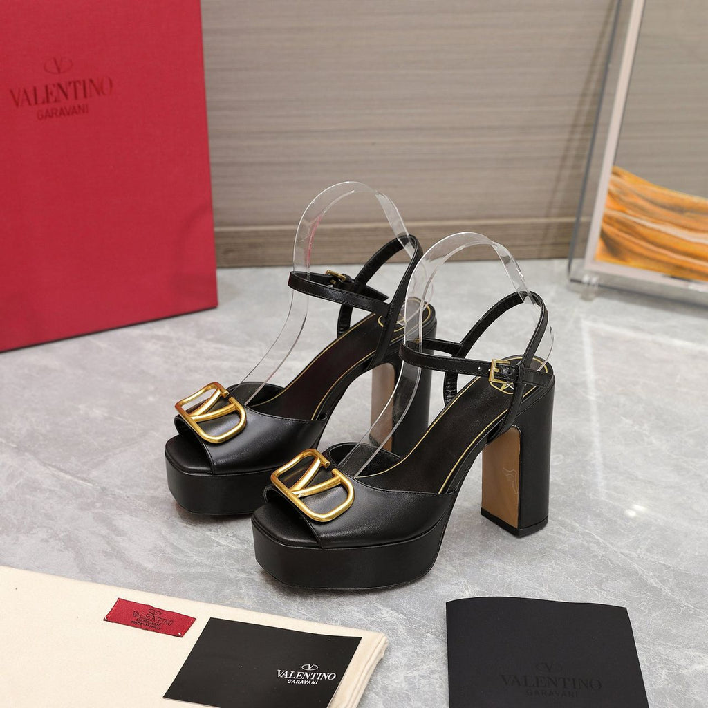 Black 115mm Platform Sandals