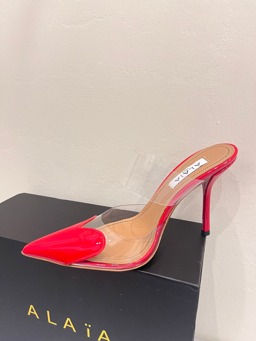 Lacquer Red LC Mules In Patent Leather