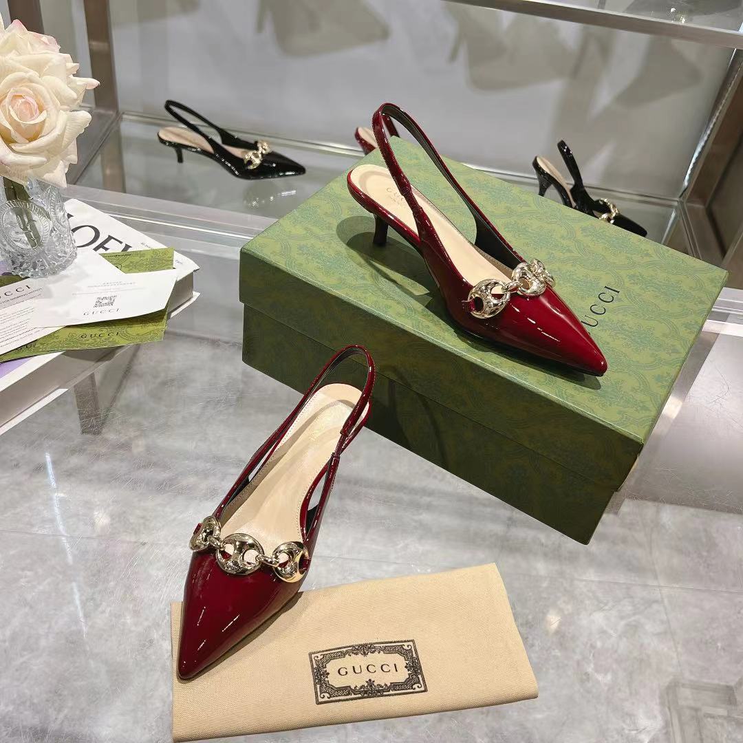 Red Slingback With Chain