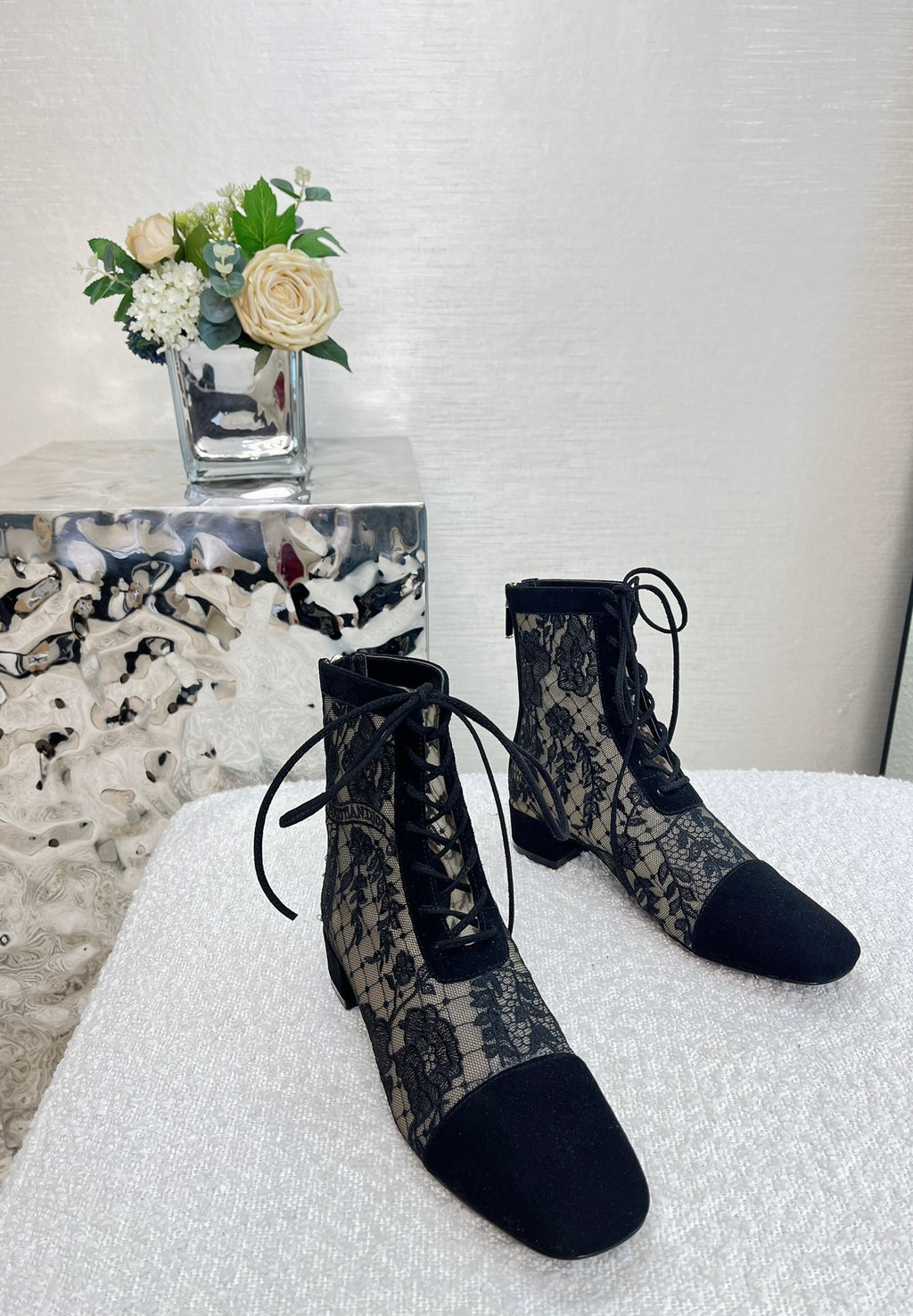 Black Mesh & Suede ND Ankle Boot