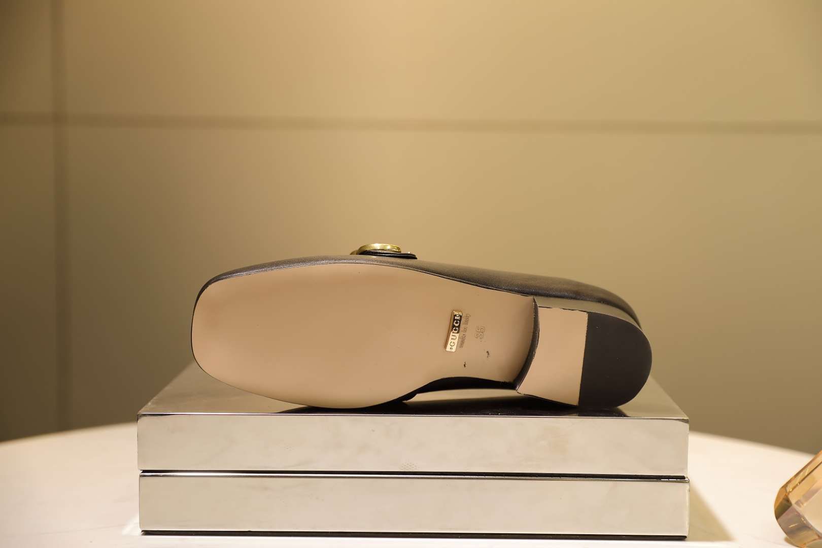 Black GM leather loafers