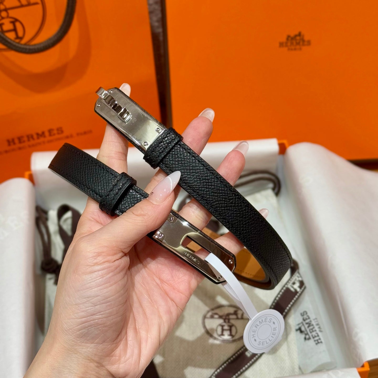 Noir Kelly 18 Belt With Palladium Plated