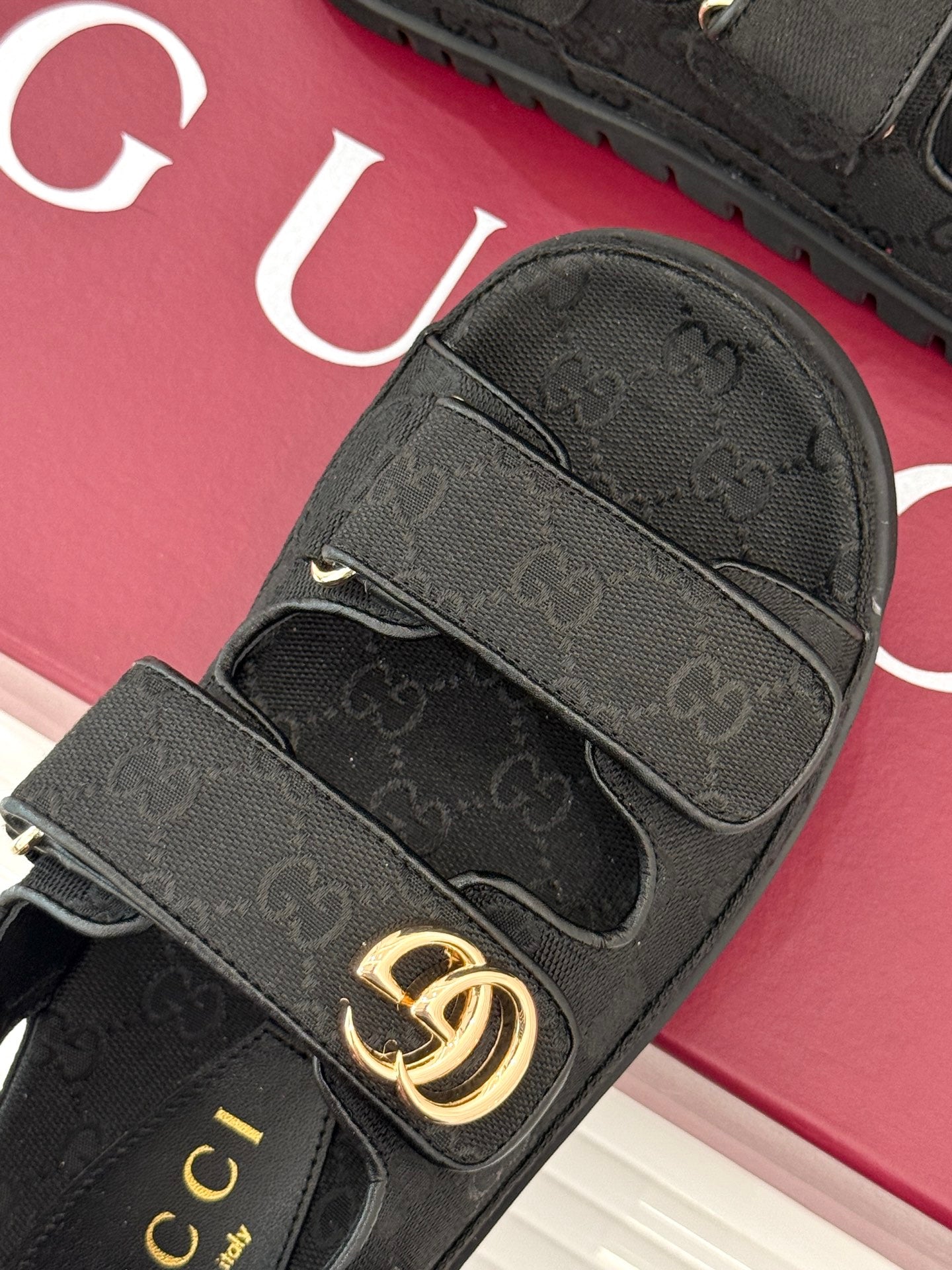 Black Sandal With Double G