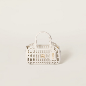 Chalk White Leather Basket
