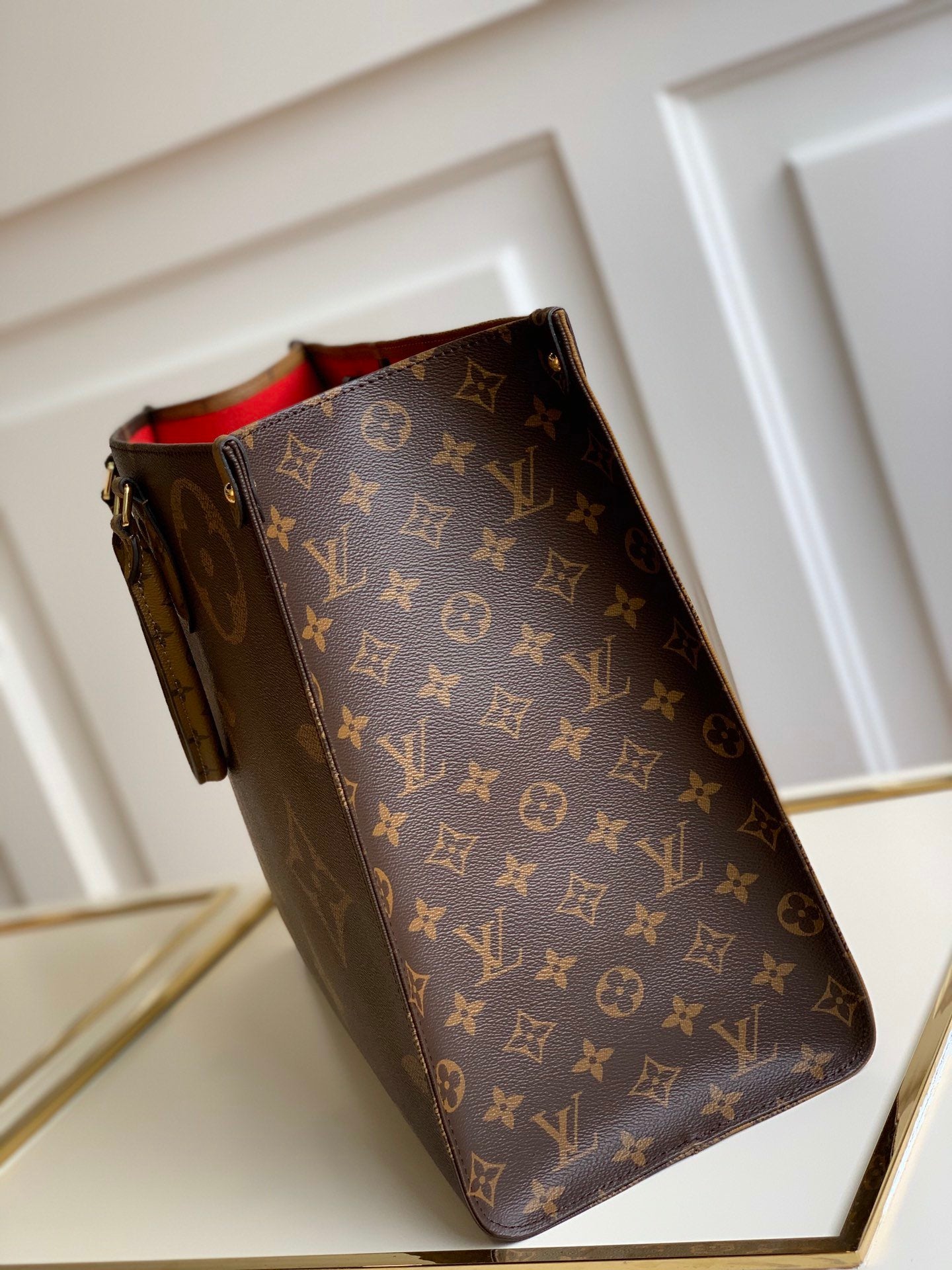 Brown LO large tote bag