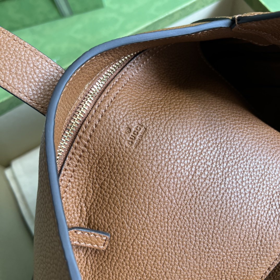 Cuir brown GJ 1961 small natural grain bag