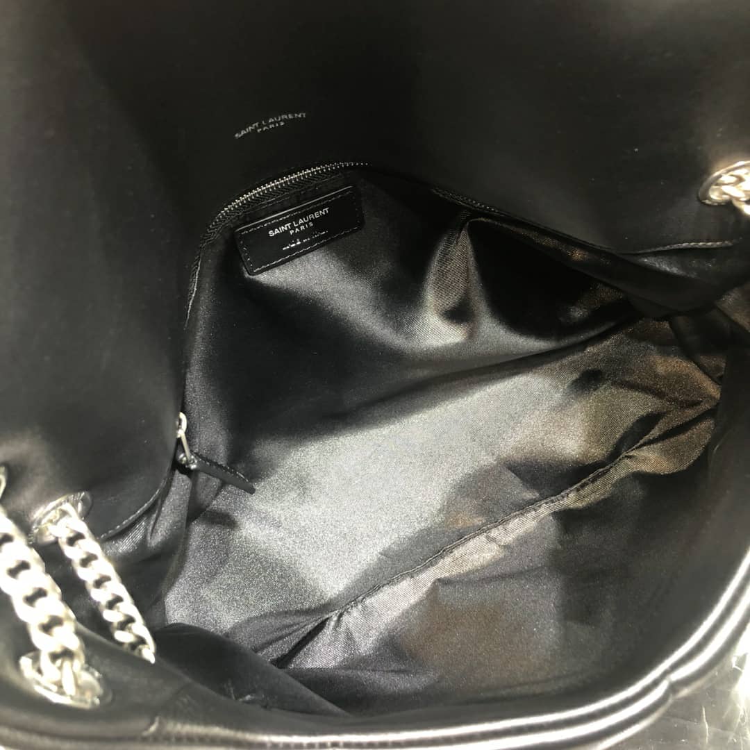 Black LP medium bag in quilted leather