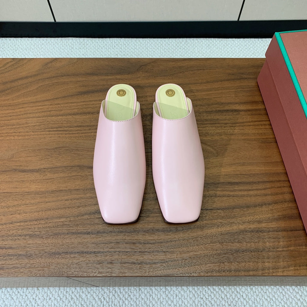 Fluffy Pink Alba Flat Mule