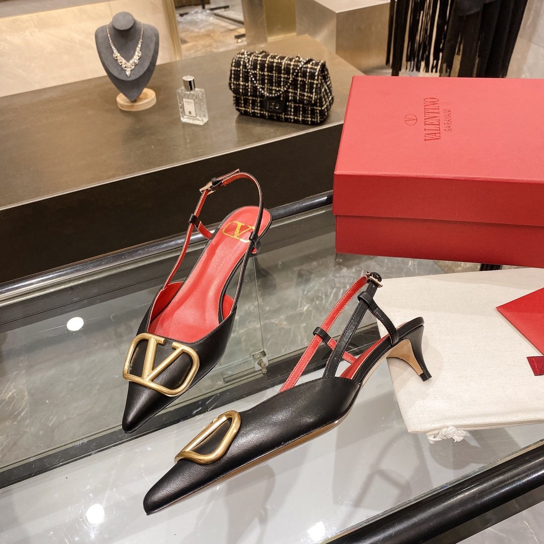 Black VL slingback pump 40mm